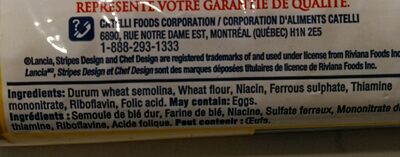 Spaghettini ingredients label