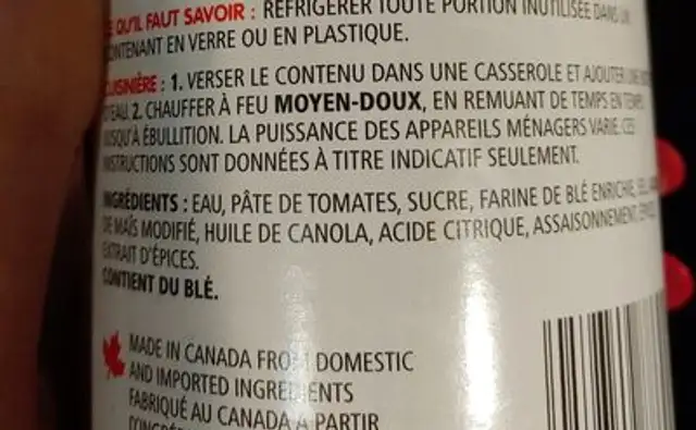 Unknown ingredients label