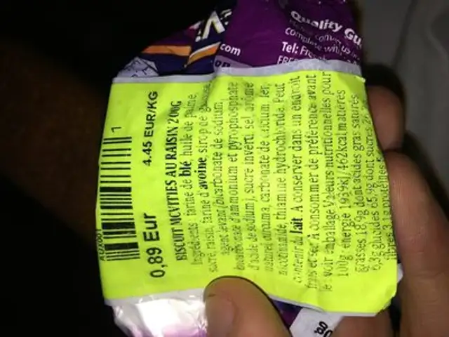 Fruit Shortcake ingredients label