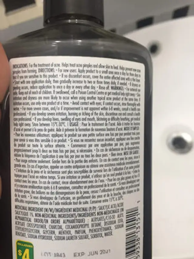 Unknown nutrition facts table