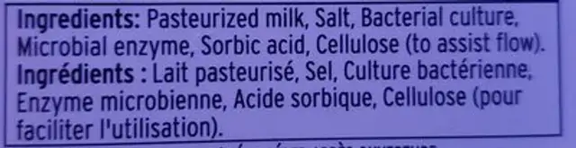 Parmesan Cheese ingredients label