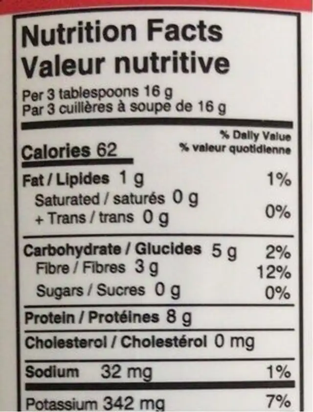 Nutritional Yeast Flakes nutrition facts table
