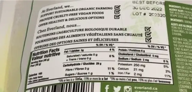 White quinoa nutrition facts table