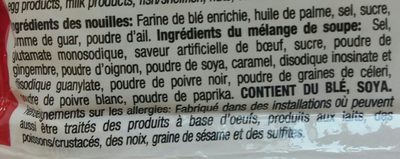 instant noodles ingredients label