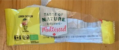 Organic Bar lemon cashew front packaging