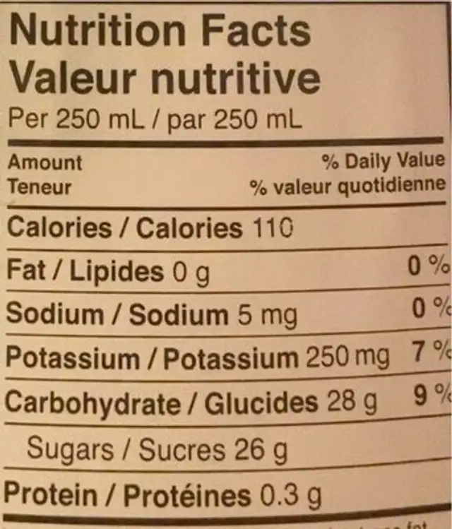 Simply apply pomme nutrition facts table