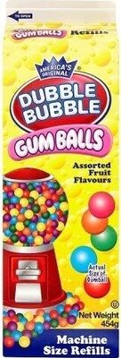 Assorted Fruit Flavours Gum Balls Refills front packaging