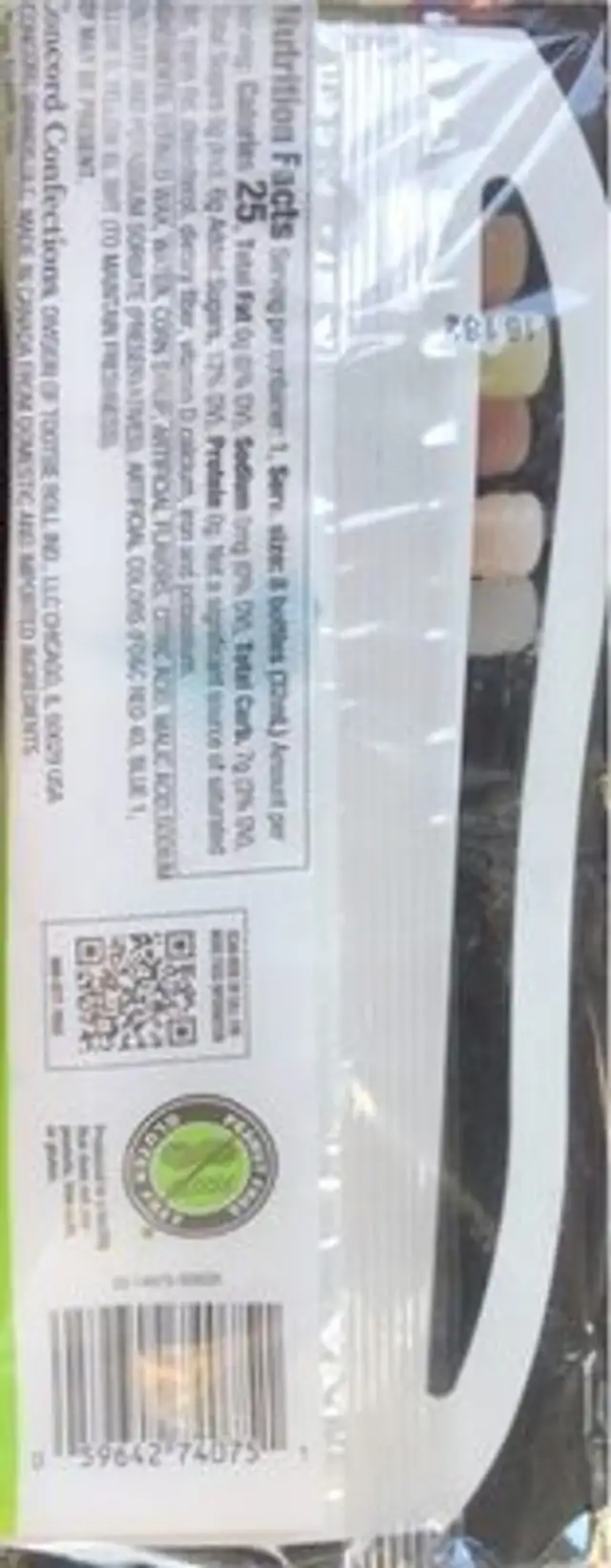 Sour Mini Drinks nutrition facts table