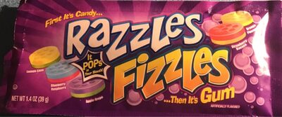 Razzles fizzles gum front packaging