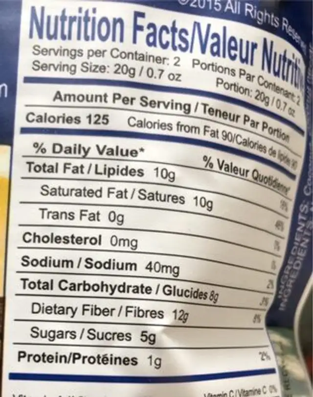 Coconut chips with chocolate nutrition facts table