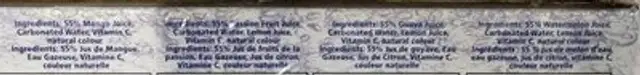 Blue monkey sparking juice ingredients label