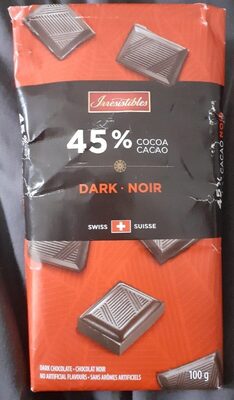 45% cacao noir front packaging
