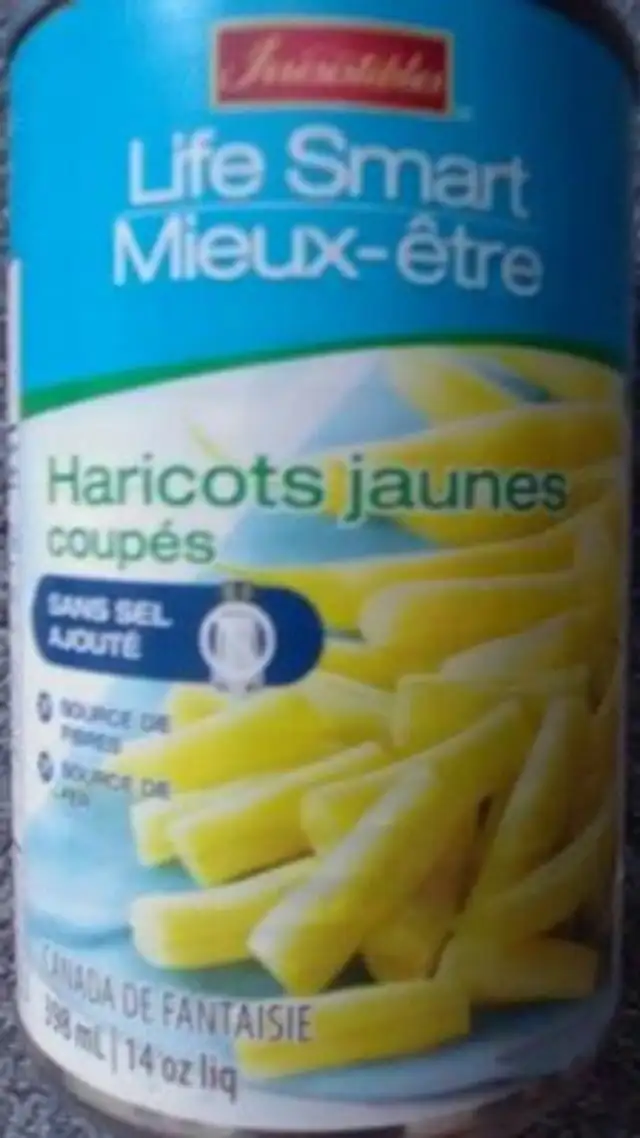 Haricots jaune coupes sans sel