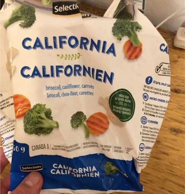 California style front packaging