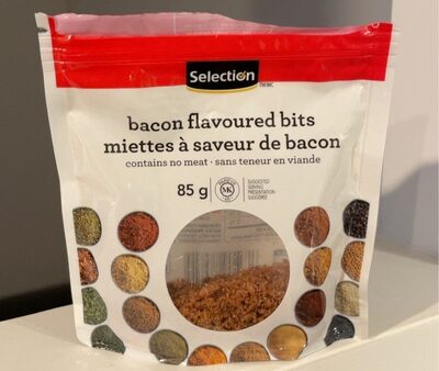 Bacon flavoured bits front packaging