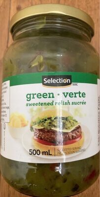 green verte seeetened relish sucrée front packaging