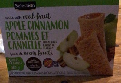 Barres de cereales pommes et cannelle front packaging
