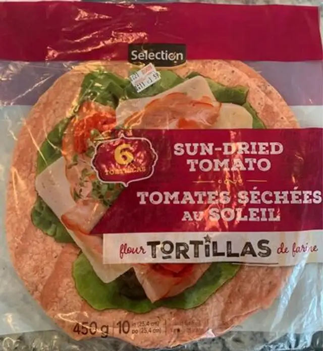 Tortillas de farine tomates séchées au soleil