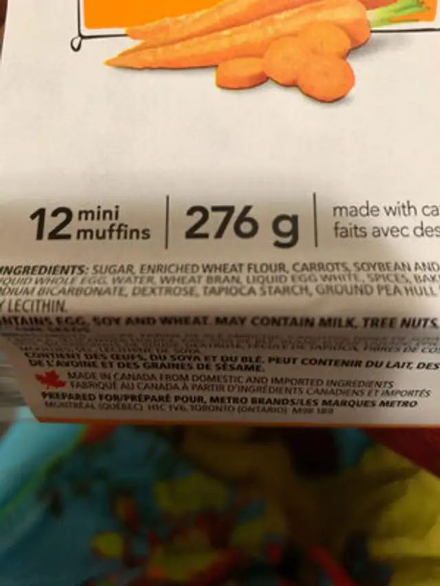 Unknown ingredients label