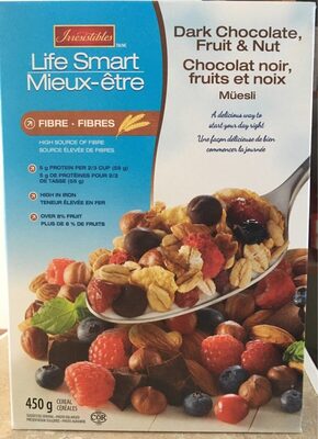 Muesli Dark chocolate, fruit & but