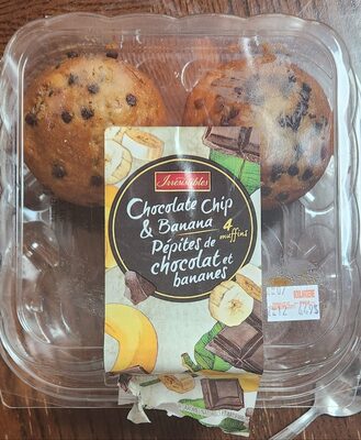 Muffins pépites de chocolat et bananes