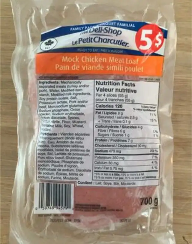 Pain de viande simili poulet