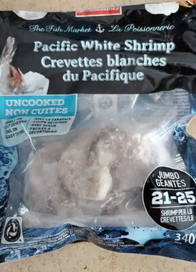 Crevette blanches du pacifique