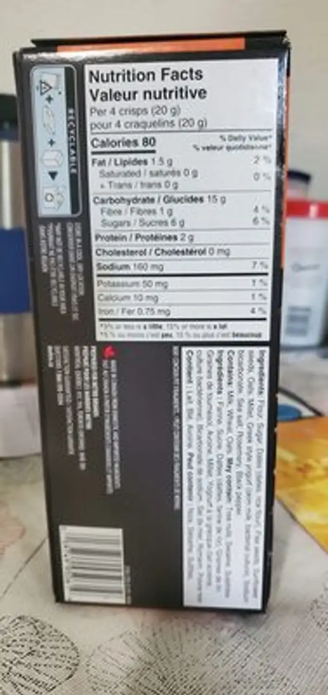 Craquelins ingredients label