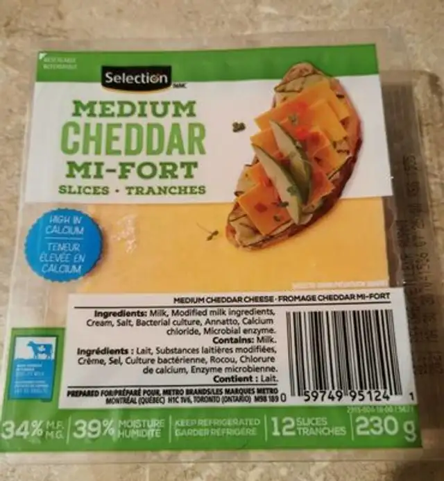 Fromage cheddar mi-fort