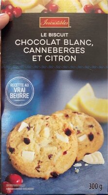 Le biscuit chocolat blanc, canneberges et citron