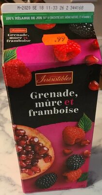 Grenade mûre et framboise front packaging