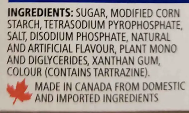 selections vanilla instant pudding ingredients label