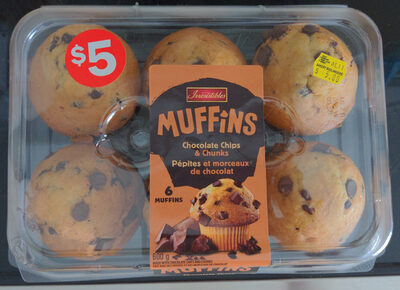 Muffins pépites et morceaux de chocolat