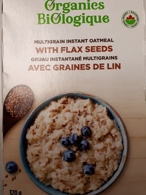 Gruau instantané multigrains avec graine de lin front packaging