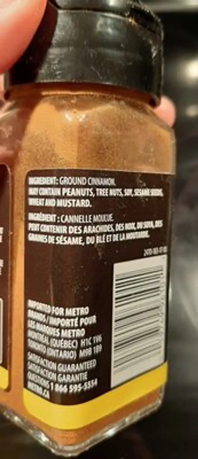 cinnamon ingredients label
