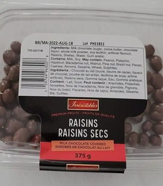 Raisins secs chocolat