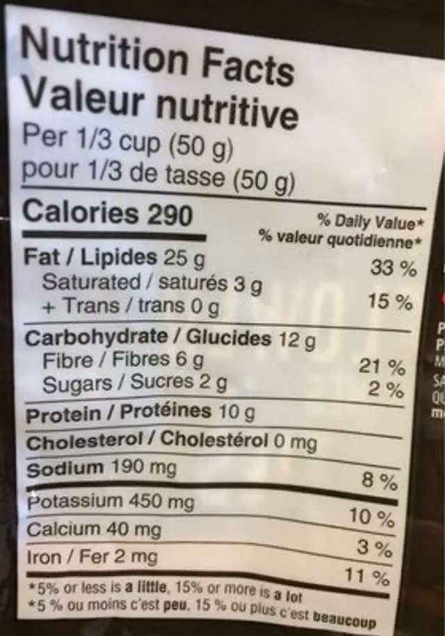 SALTED- SALÉES SEEDS TOURNESOL RÖTIES ROASTED SUNFLOWER 300g GRAINES nutrition facts table