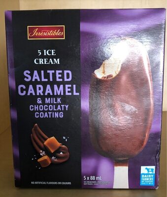 5 cremes glacees caramel salé et erobage chocolaté au lait front packaging