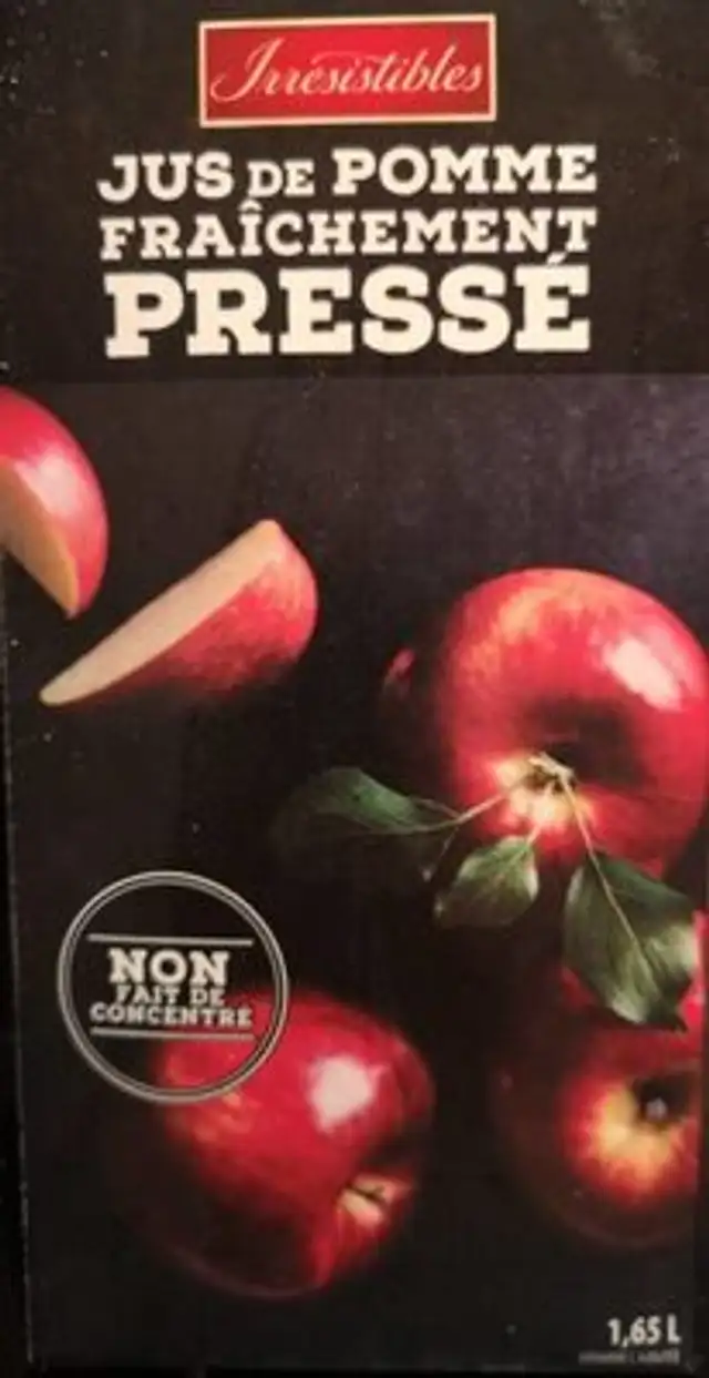 Jus de pomme fraîchement pressé