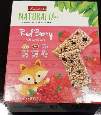 Red Berry kids cereal bars front packaging