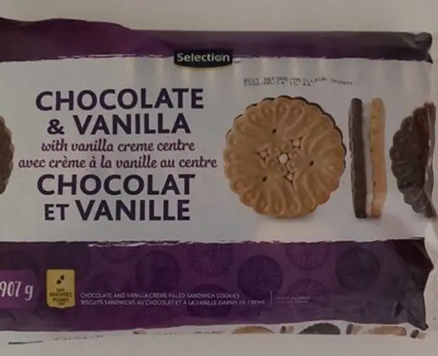 Chocolat et vanille avec  crème à la vanille au centre