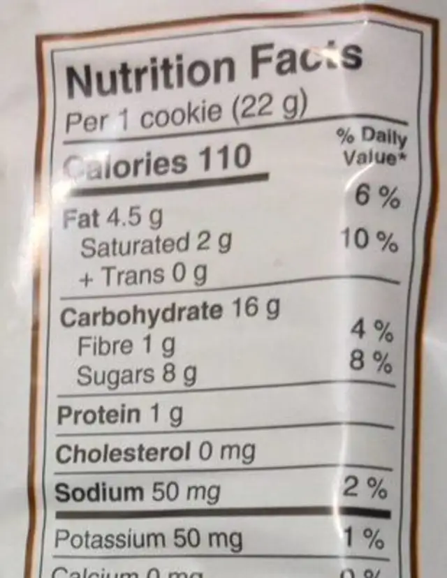 Fudge nutrition facts table