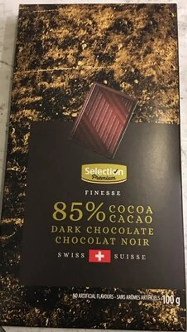 Chocolat noir 85% finesse suisse