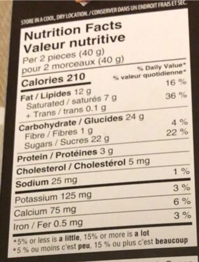Chocolat au lait nutrition facts table