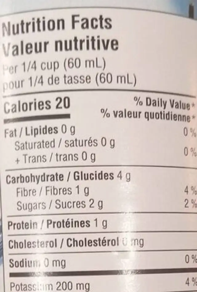 Sauce tomate nutrition facts table