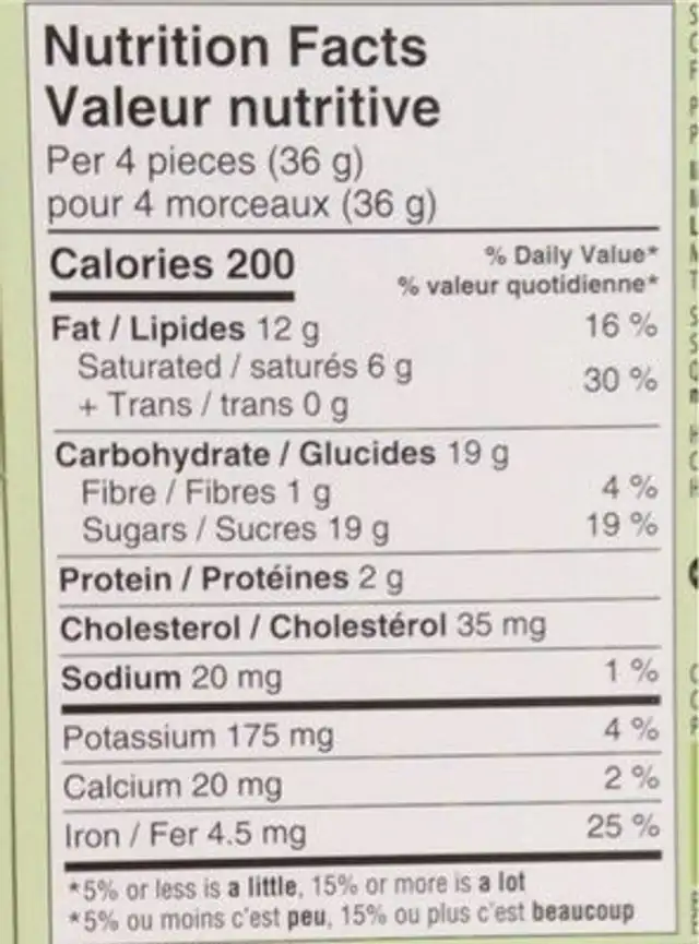 Chocolat au lait belge avec amandes nutrition facts table