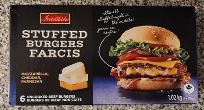Stuffed burgers front packaging