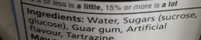 Bananahh! ingredients label