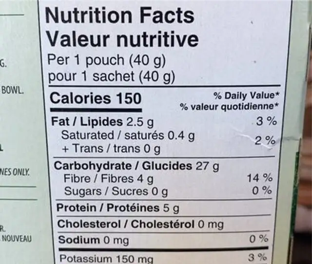 Lifesmart nutrition facts table