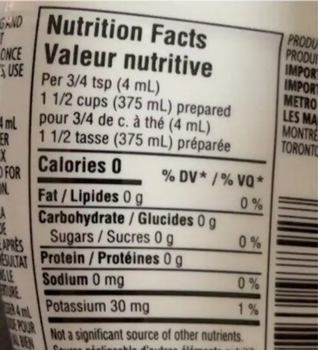 cherry blackberry nutrition facts table
